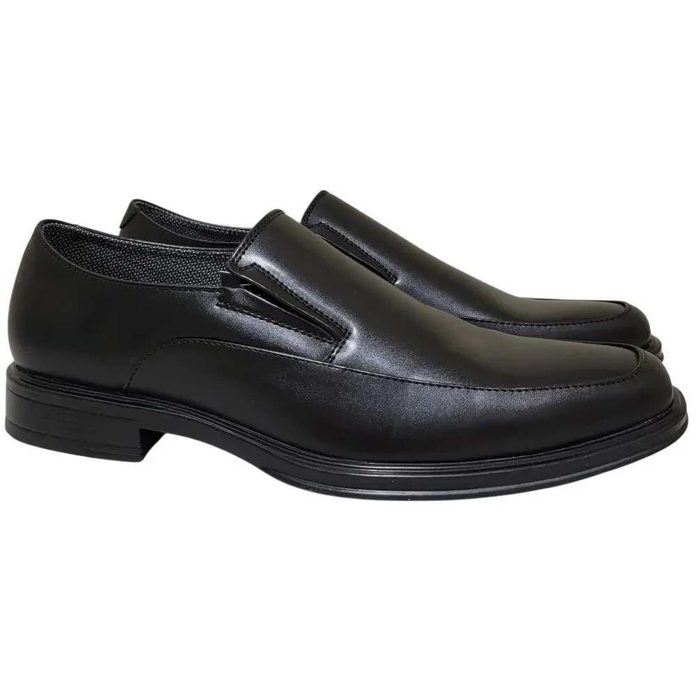 Perry Ellis Men Josmo Slip On Moc Toe Loafers Size US 8.5M Black Faux Leather